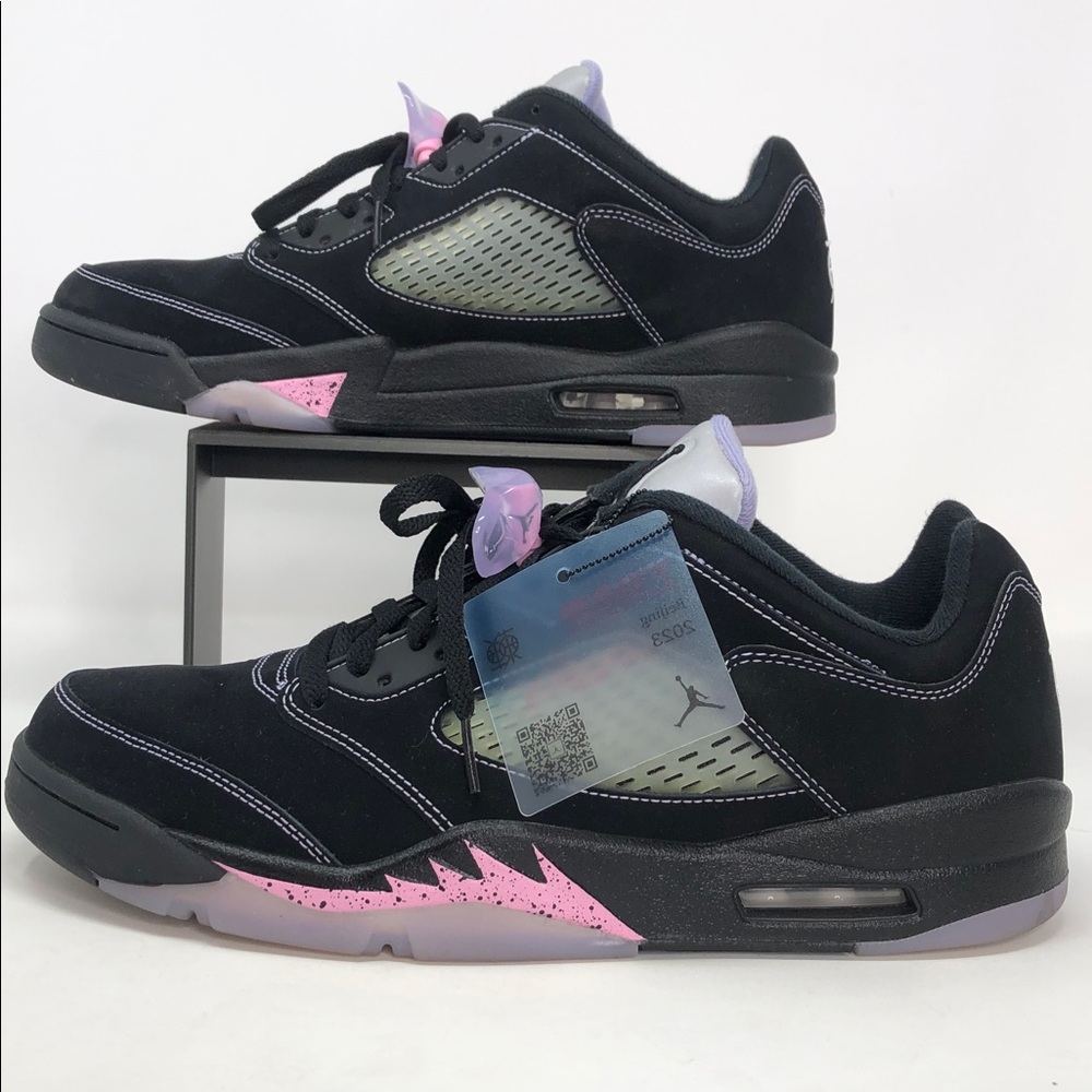 Air Jordan 5 Retro Low Dongdan DX4355-015 Black Pink Sneakers - Size 13